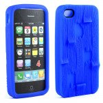 Wholesale iPhone 4 4S 3D Plank Case (Blue)